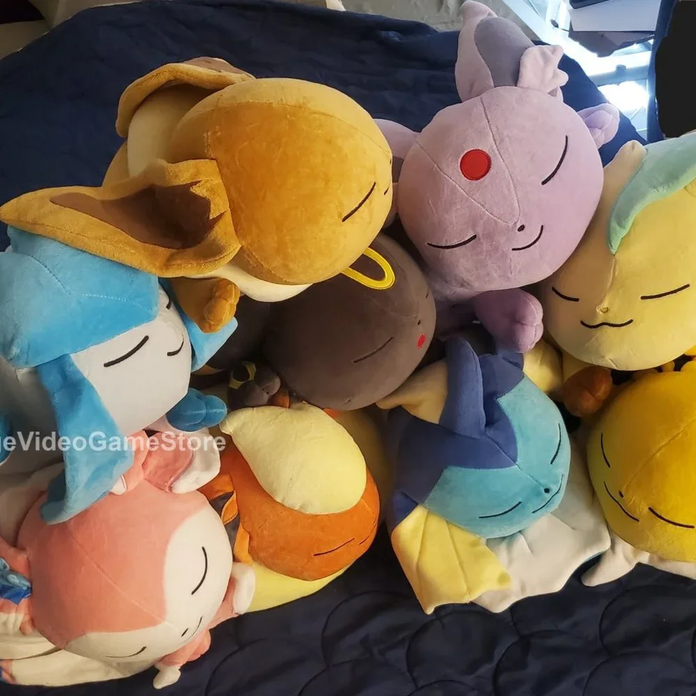 Pokemon Center Sleeping Sleeper Plush Eevee Doll Stuffed Toy Authentic Tags New - Picture 3 of 16